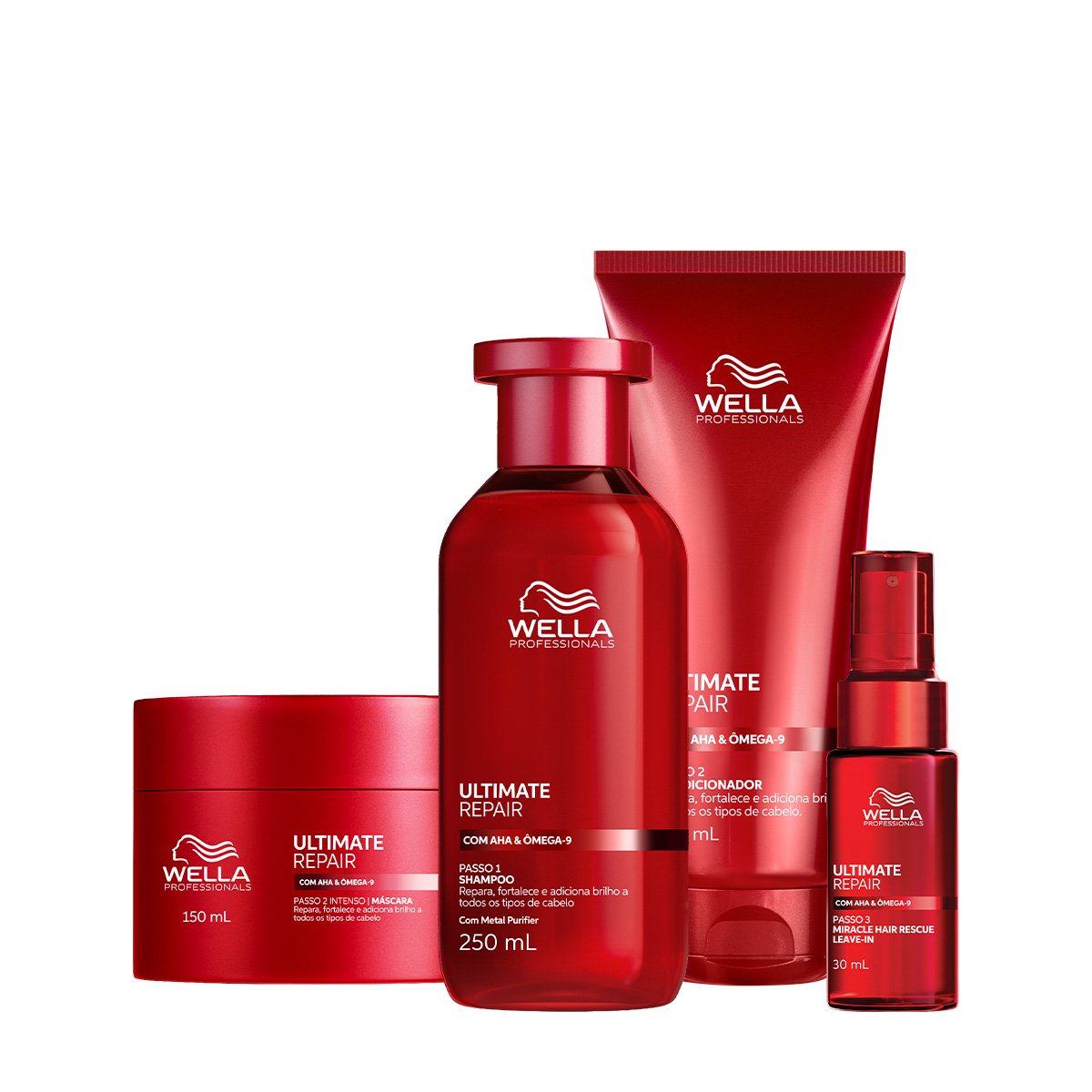 Kit Wella Professionals Ultimate Repair - Shampoo Condicionador Mask e Leave-in (4 produtos)