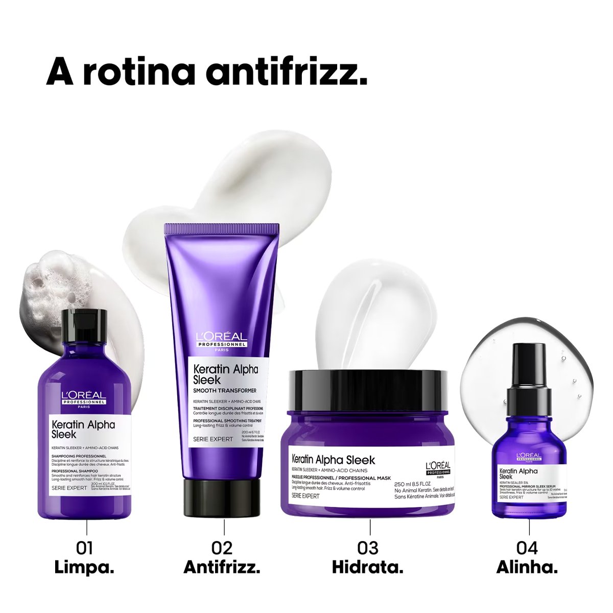 LOreal Professionnel Keratin Alpha Sleek Serie Expert - Mascara Capilar 250ml 250ml 5