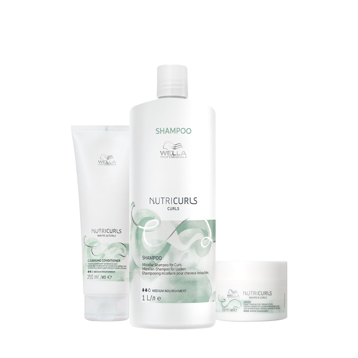Kit Wella Professionals NutriCurls - Cuidado Essencial para Cachos (3 produtos)