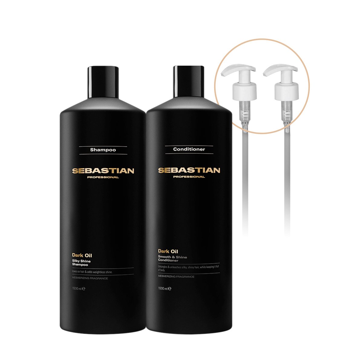 Kit Sebastian Professional Dark Oil - Shampoo Condicionador Litro e Valvula (4 produtos)