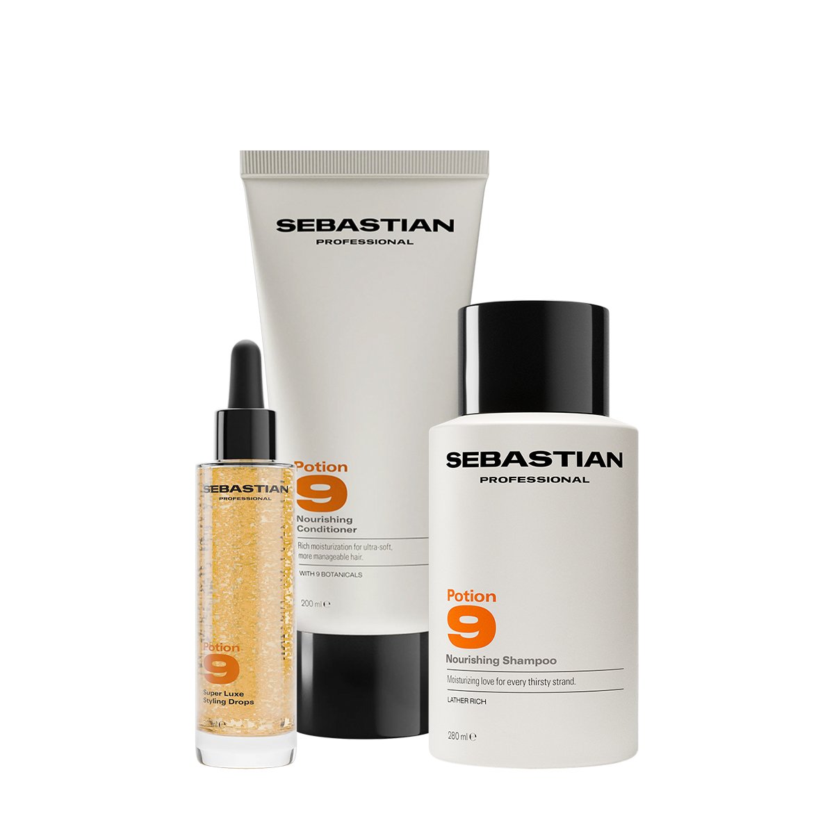 Kit Sebastian Professional Potion 9 - Shampoo Condicionador e Drops (3 produtos)