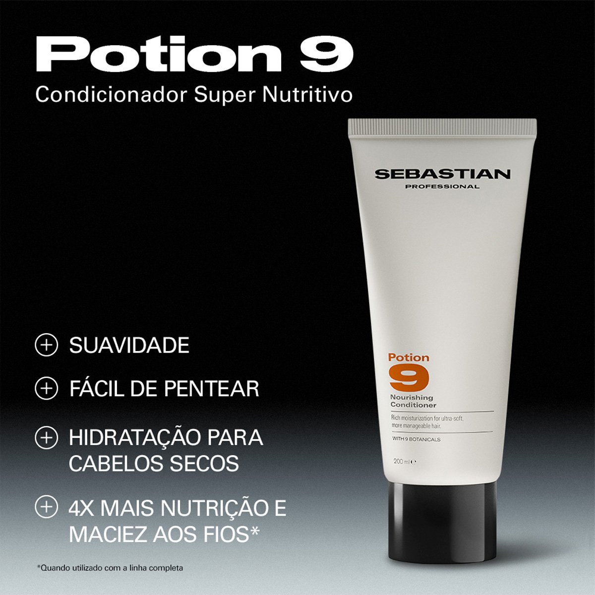 Kit Sebastian Professional Potion 9 - Shampoo Condicionador e Drops (3 produtos) ÚNICO 3