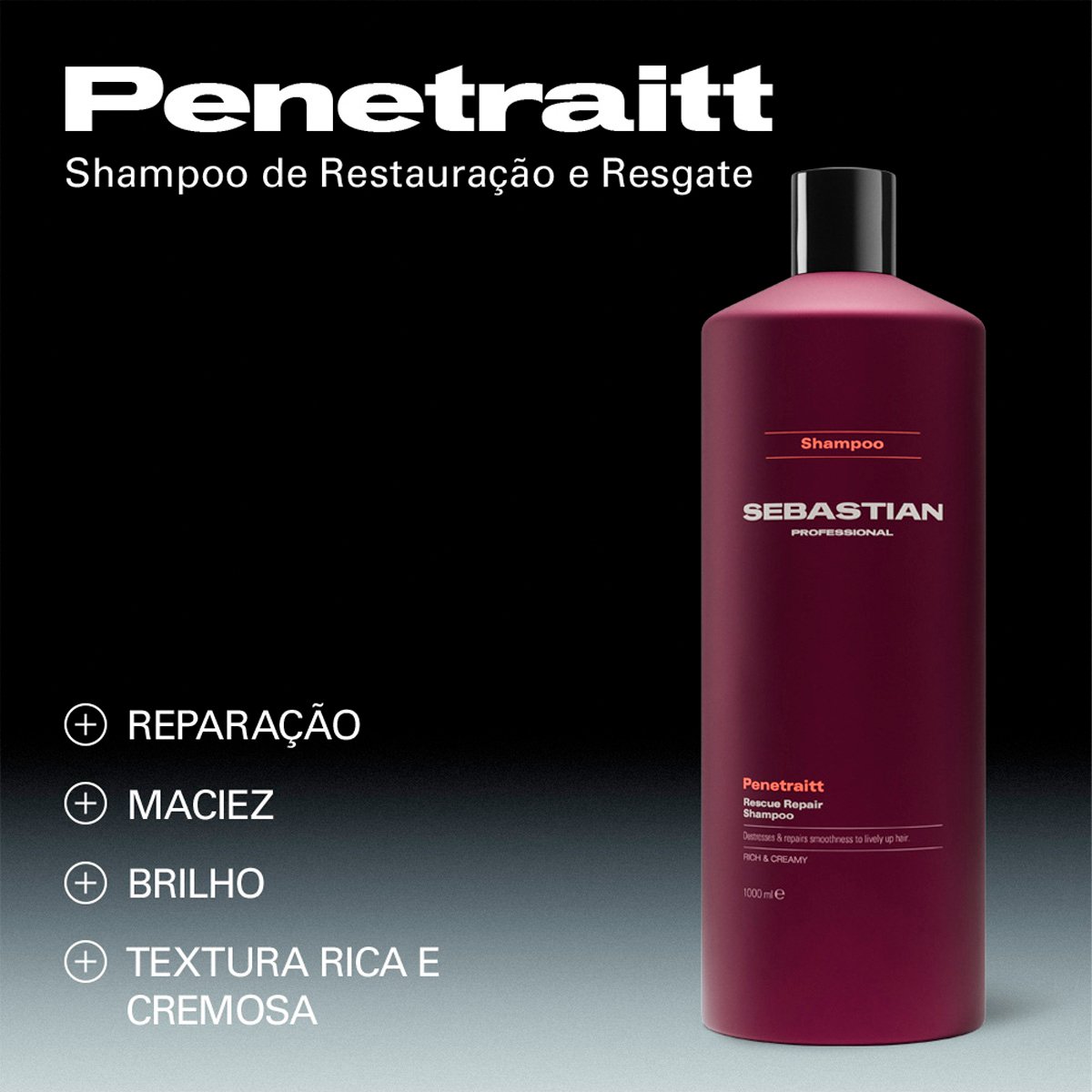 Kit Sebastian Professional Penetraitt - Shampoo Condicionador Litro e Valvula (4 produtos) ÚNICO 2