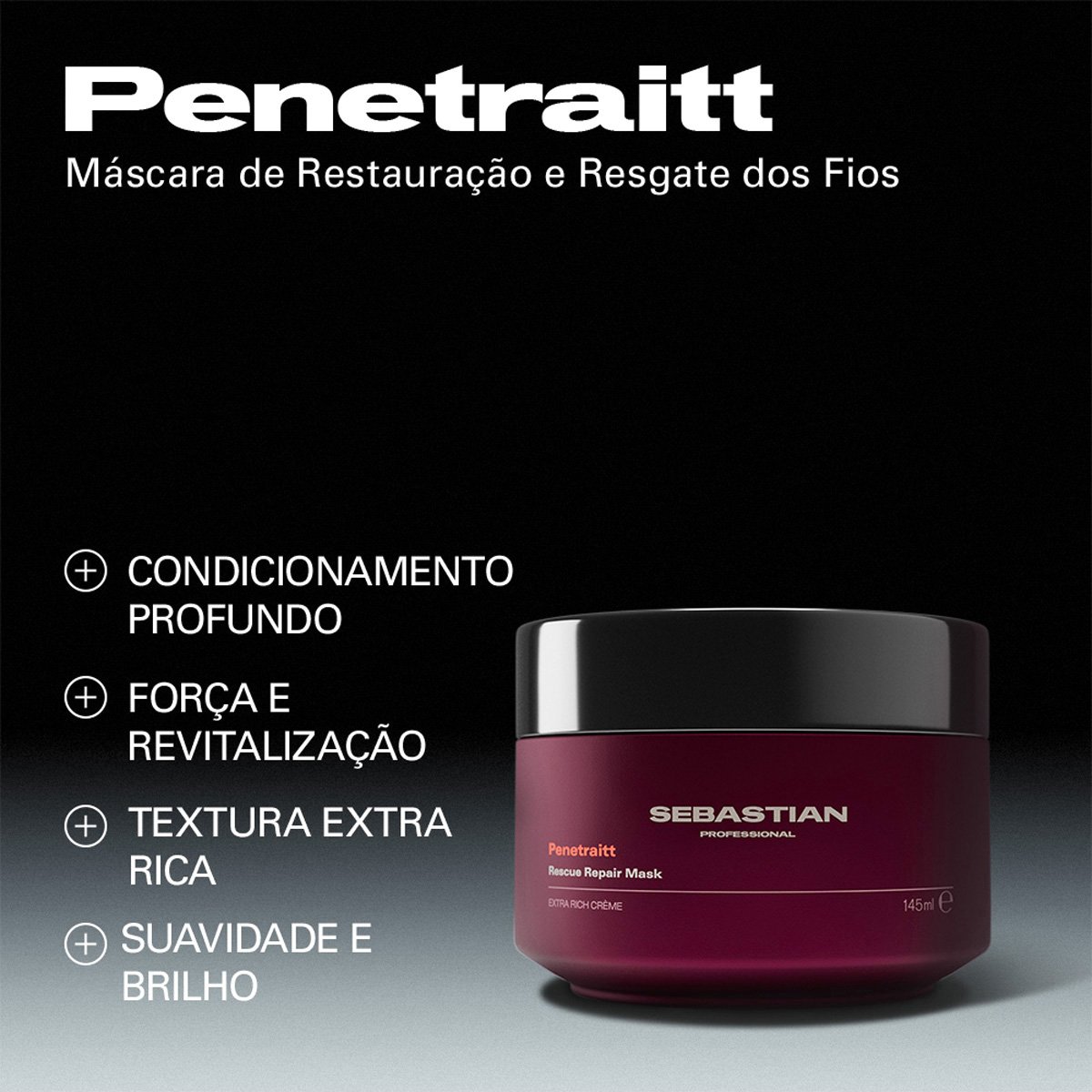 Kit Sebastian Professional Penetraitt - Shampoo Litro Condicionador e Mask (3 produtos) ÚNICO 3