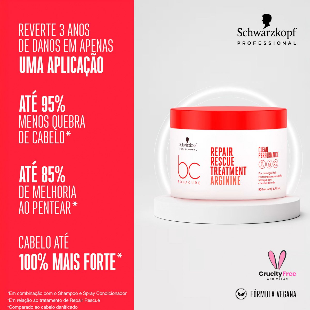 Kit Schwarzkopf Professional BC Bonacure Repair Rescue+ - Spray 400 e Mask 500 (2 produtos) ÚNICO 3