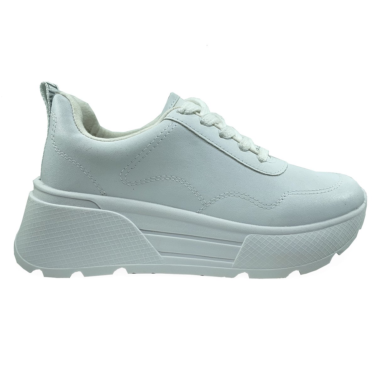 Tênis Vizzano Plataforma Pelica Casual Feminino - Branco Branco 2