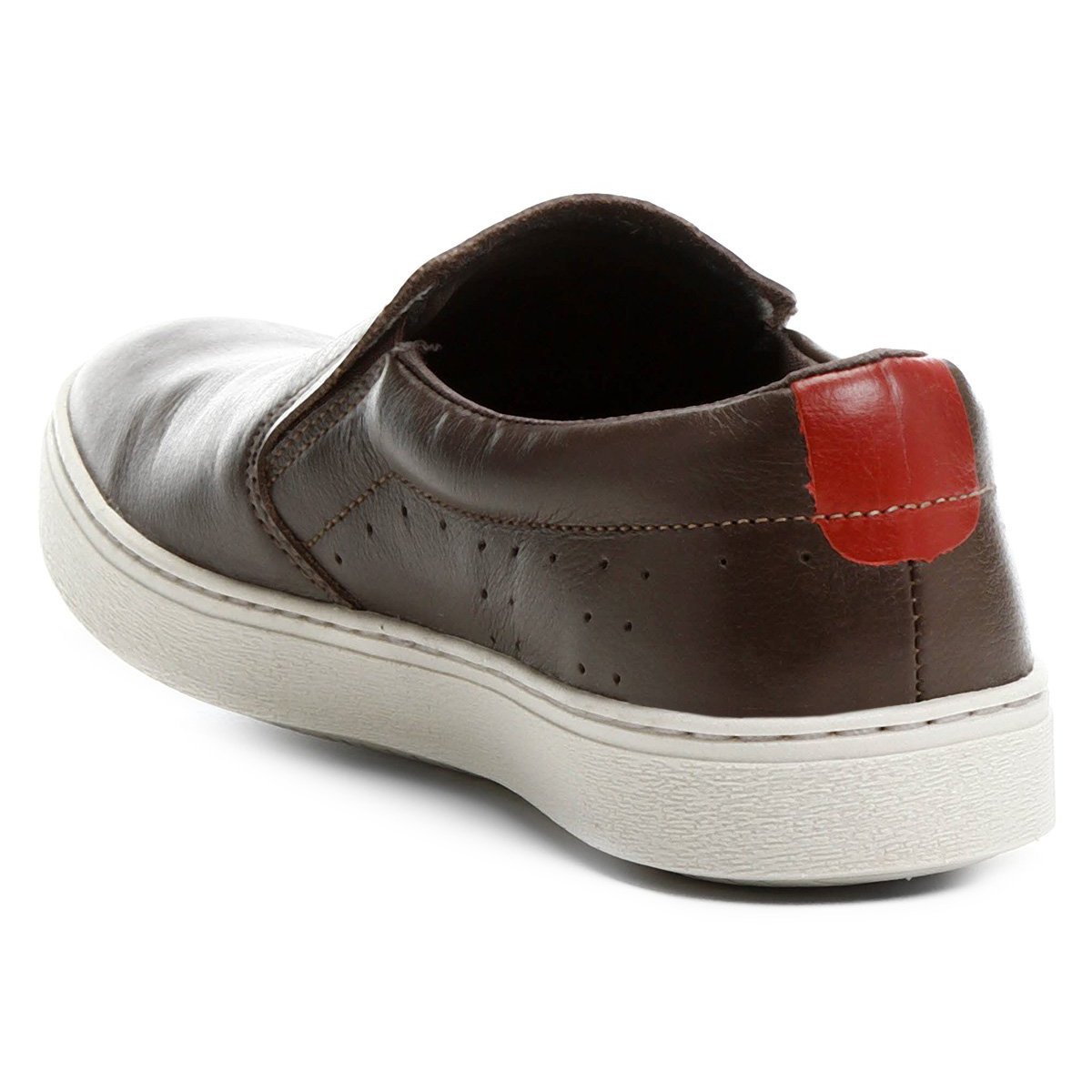 Tênis Slip On Couro Kildare Masculino - Café Marrom 4