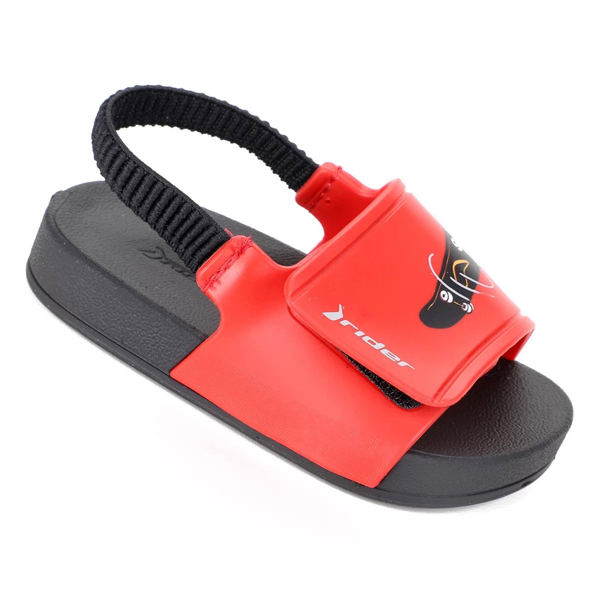 Chinelo Infantil Rider Slide Full 86 Unissex - Vermelho e Preto Vermelho 2