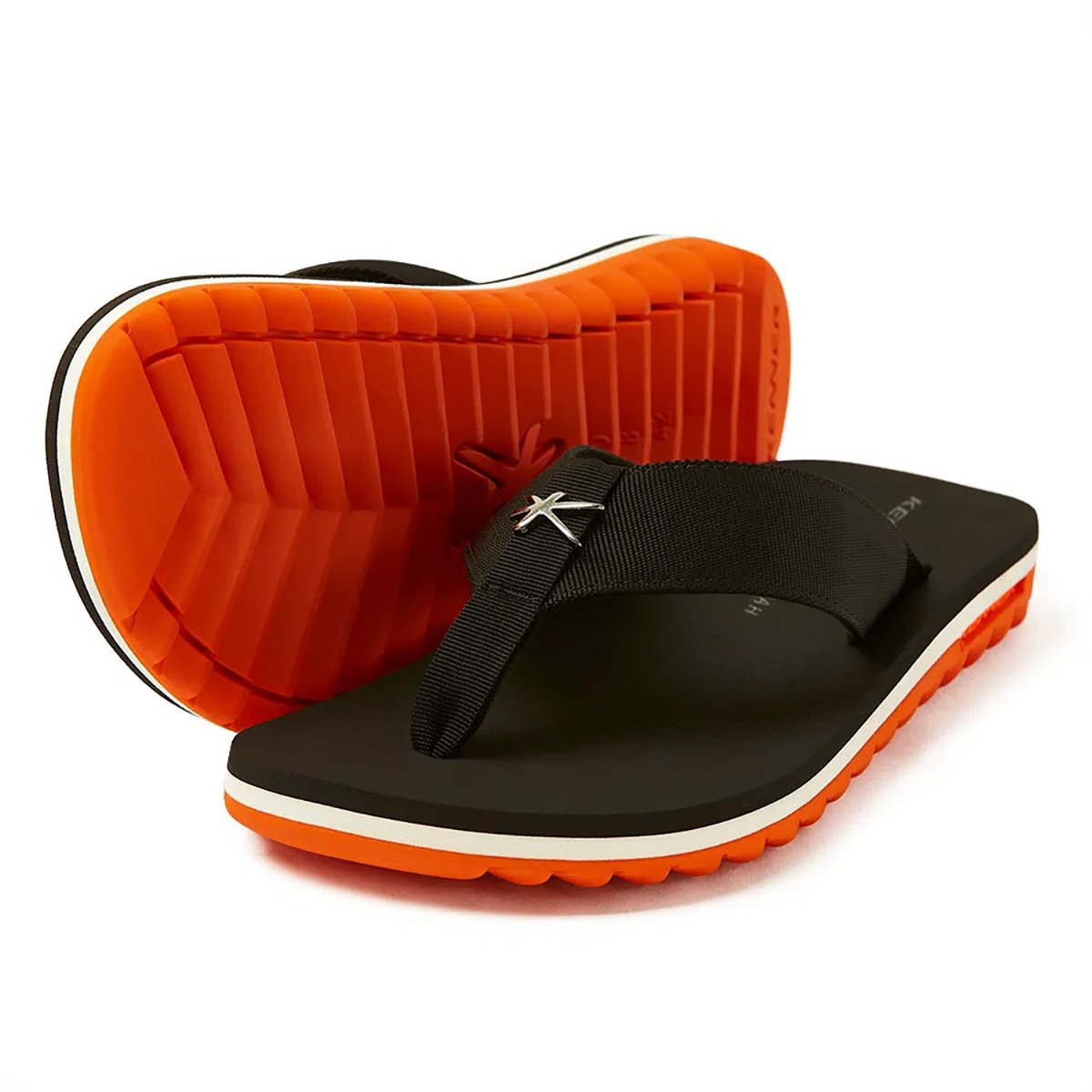 Chinelo Kenner Kivah Line - U1 Masculino - Preto e Laranja