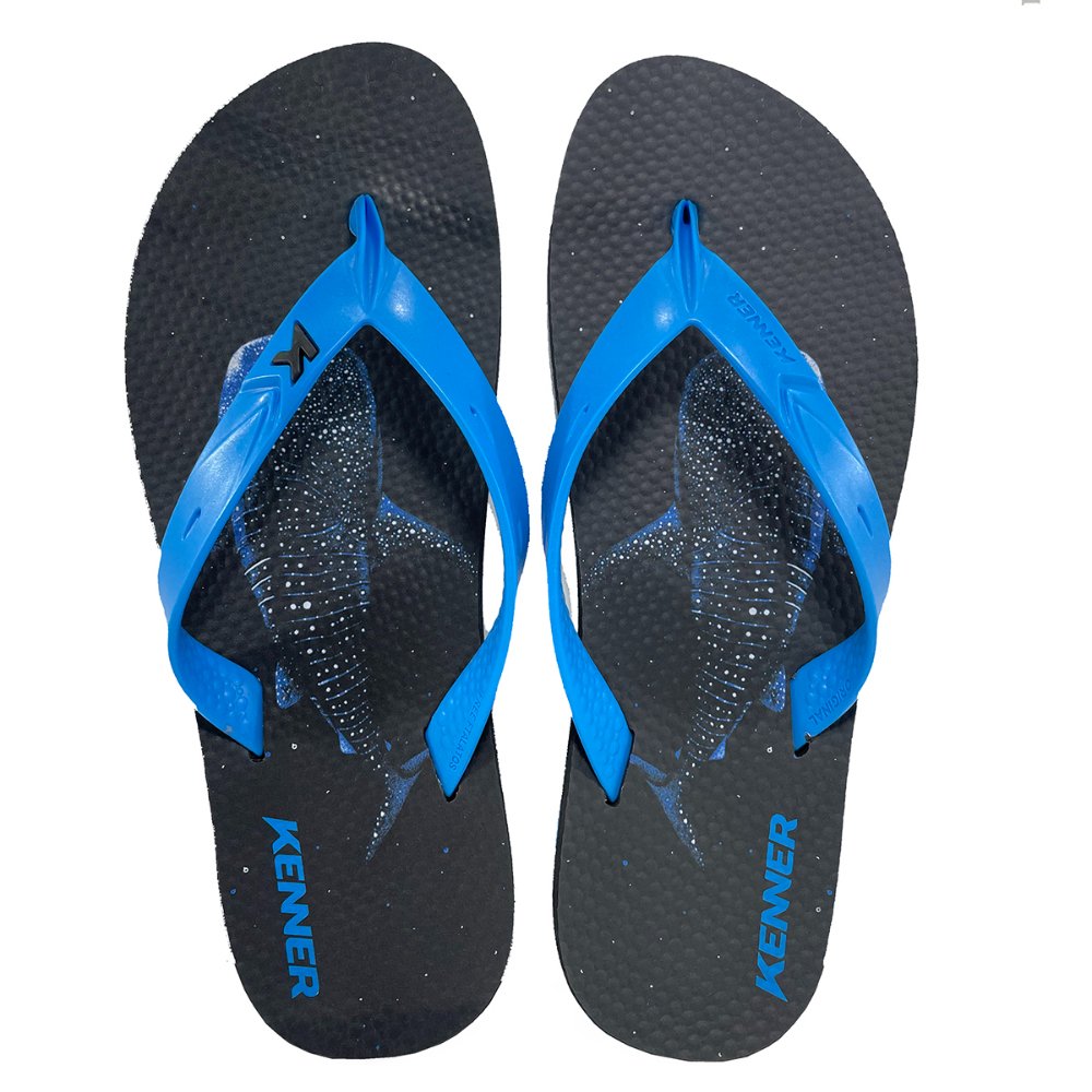 Chinelo Kenner New Summer Whale Shark - Preto e Azul Azul 1