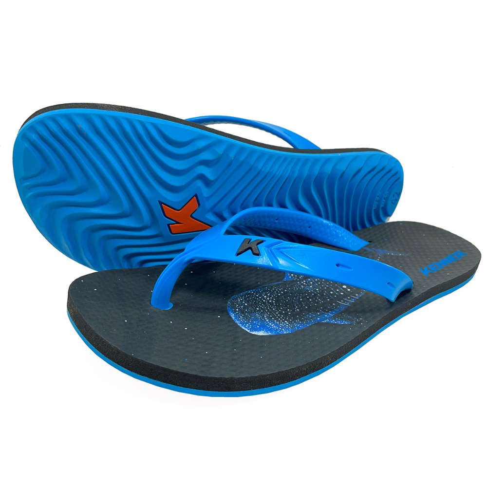 Chinelo Kenner New Summer Whale Shark - Preto e Azul Azul 2