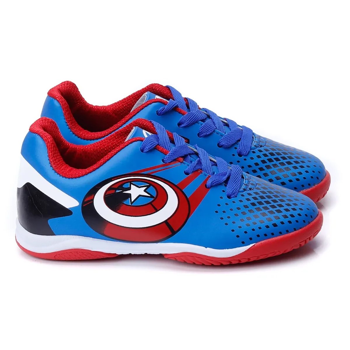 Chuteira Infantil Society Dray Marvel Capitão América - Azul e Vermelho