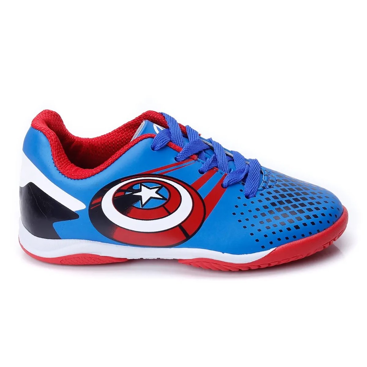 Chuteira Infantil Society Dray Marvel Capitão América - Azul e Vermelho Azul 2