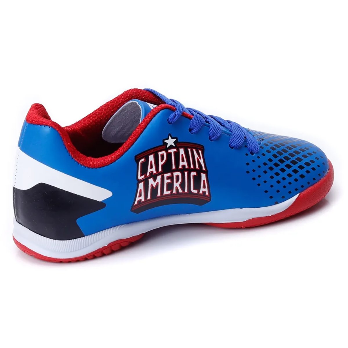 Chuteira Infantil Society Dray Marvel Capitão América - Azul e Vermelho Azul 3