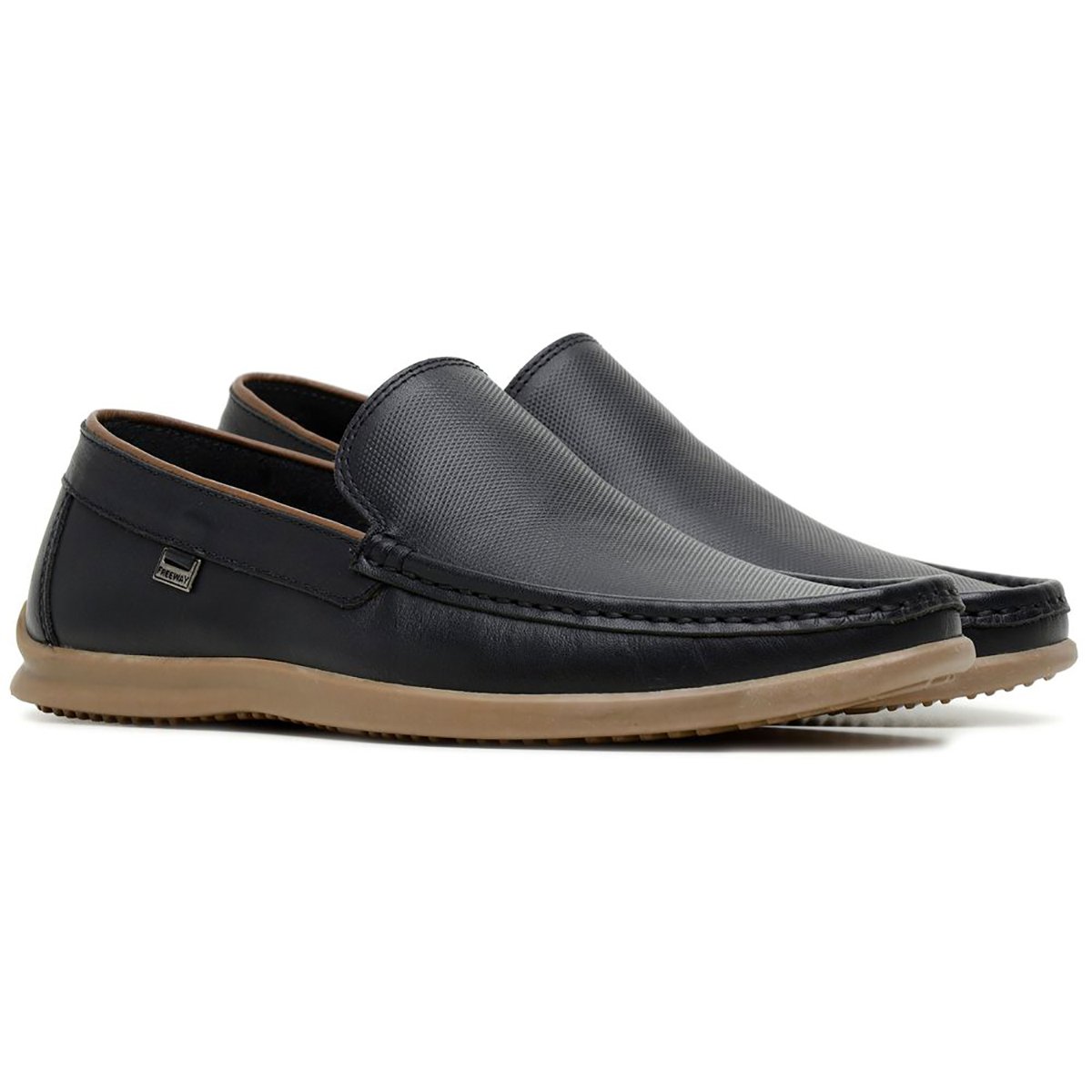 Mocassim Couro Freeway Coimbra Masculino - Preto Preto 1