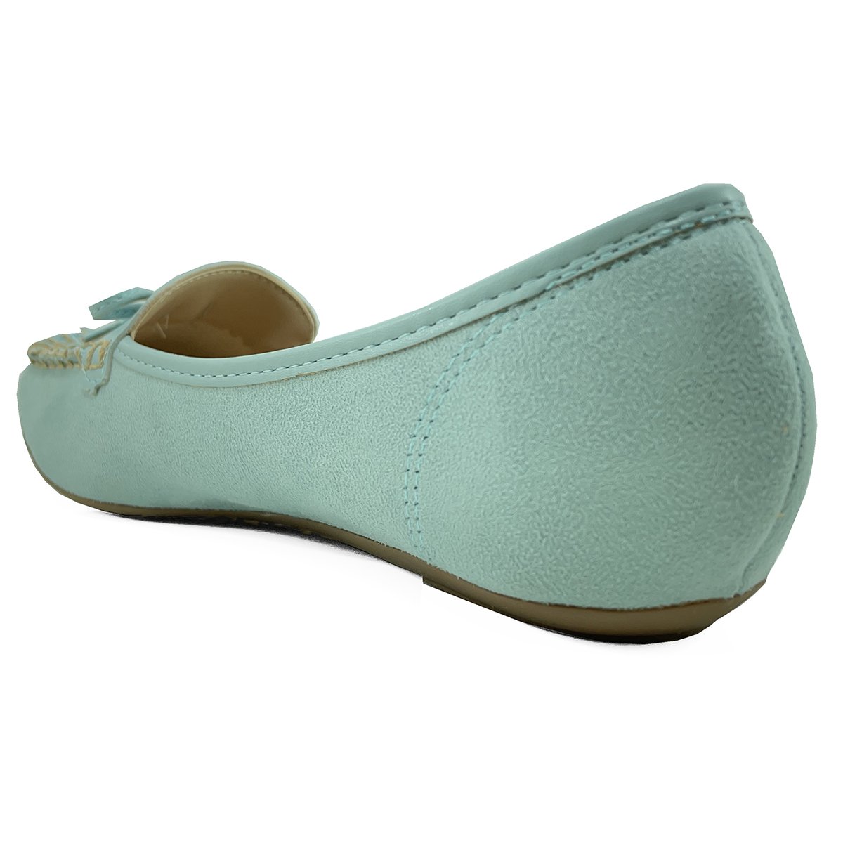 Mocassim Moleca Laço Metal Logo Feminino - Azul Claro Azul 4