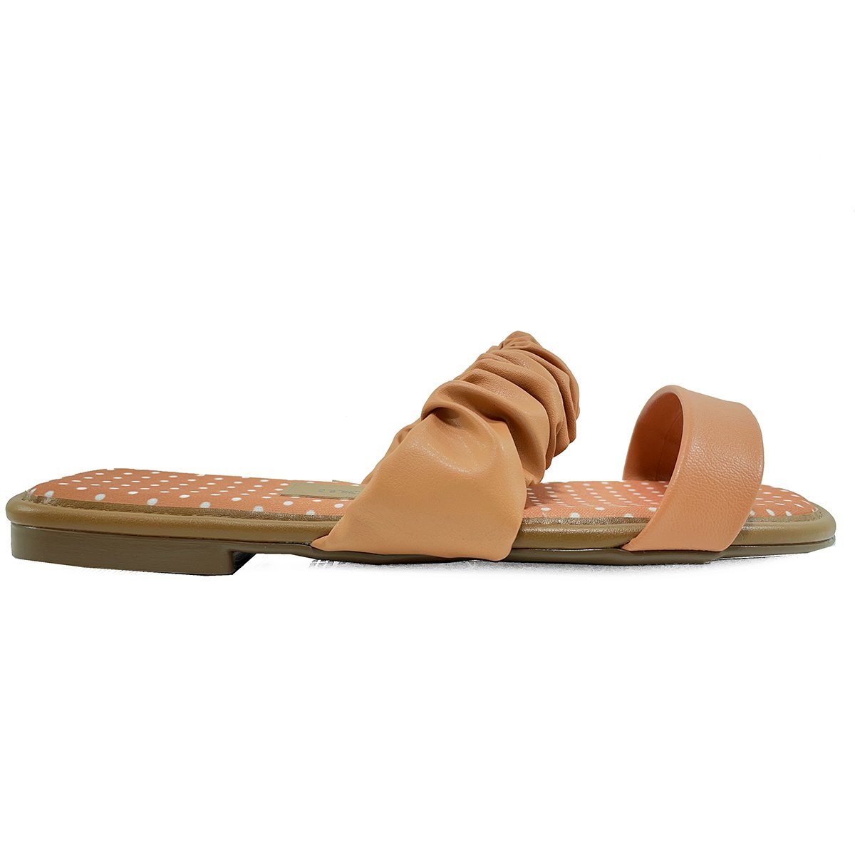 Rasteira Moleca Flat Pelica Bolinhas - Coral Laranja 3