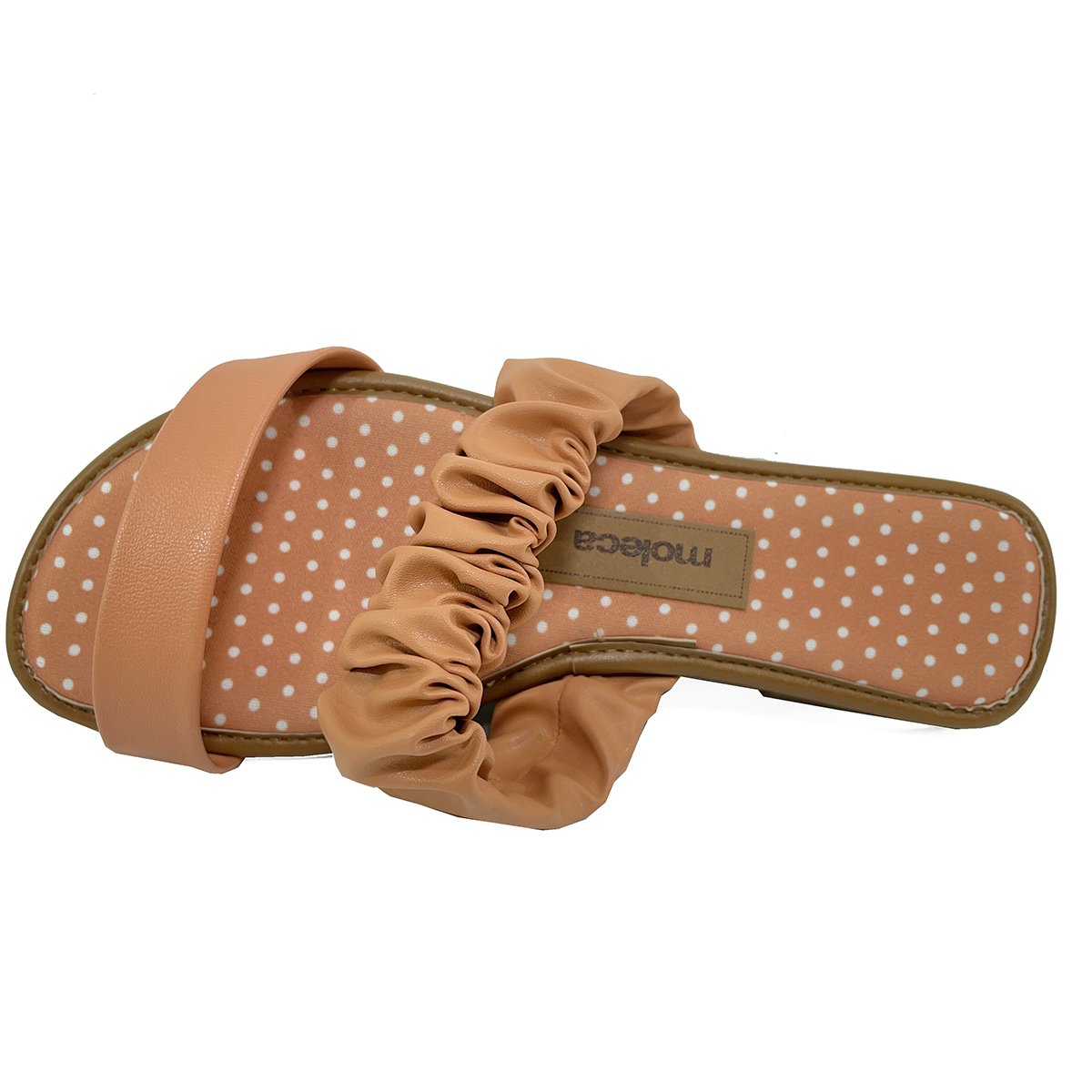 Rasteira Moleca Flat Pelica Bolinhas - Coral Laranja 5