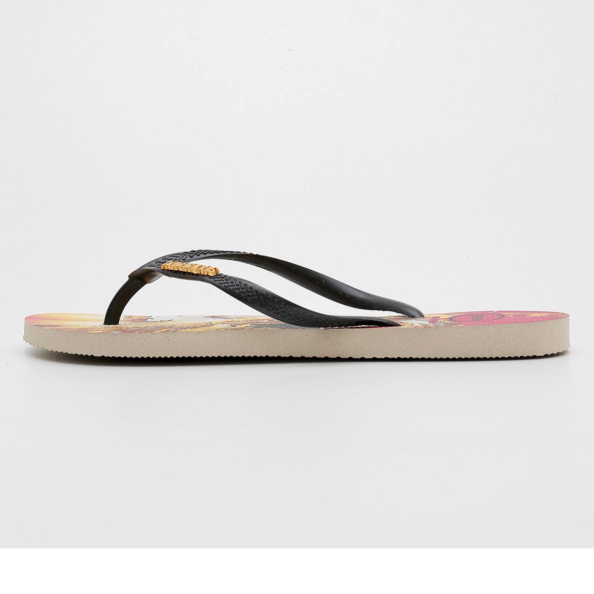 Sandália Havaianas Slim Heroínas Feminina - Bege e Amarelo Multicores 3