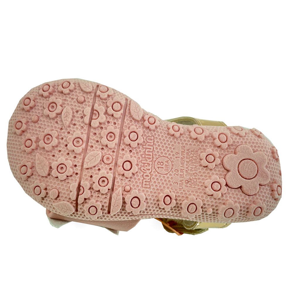 Sandália Molekinha Metalizada Sereia Gliter - Rose Dourado 5
