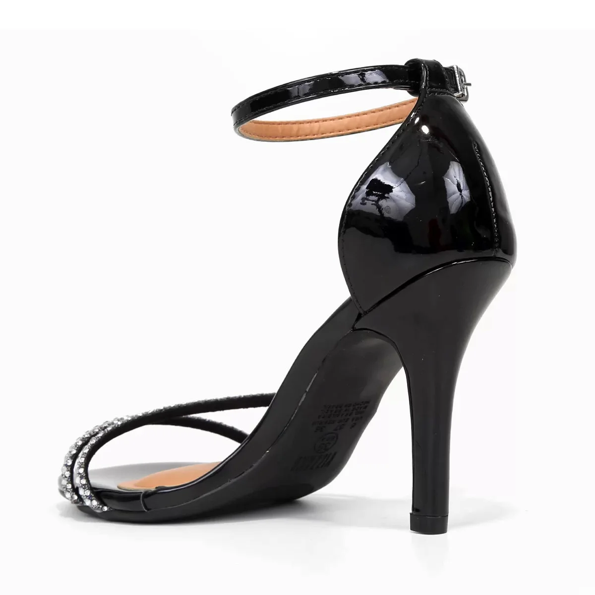 Sandália Vizzano Pedraria Salto Alto Feminina - Preto e Prata Preto 4
