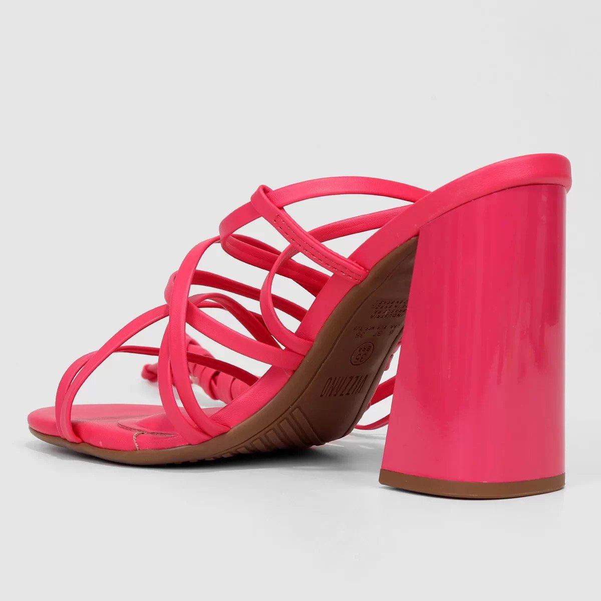 Sandália Vizzano Salto Bloco Alto Amarração Feminina - Rosa Rosa 4