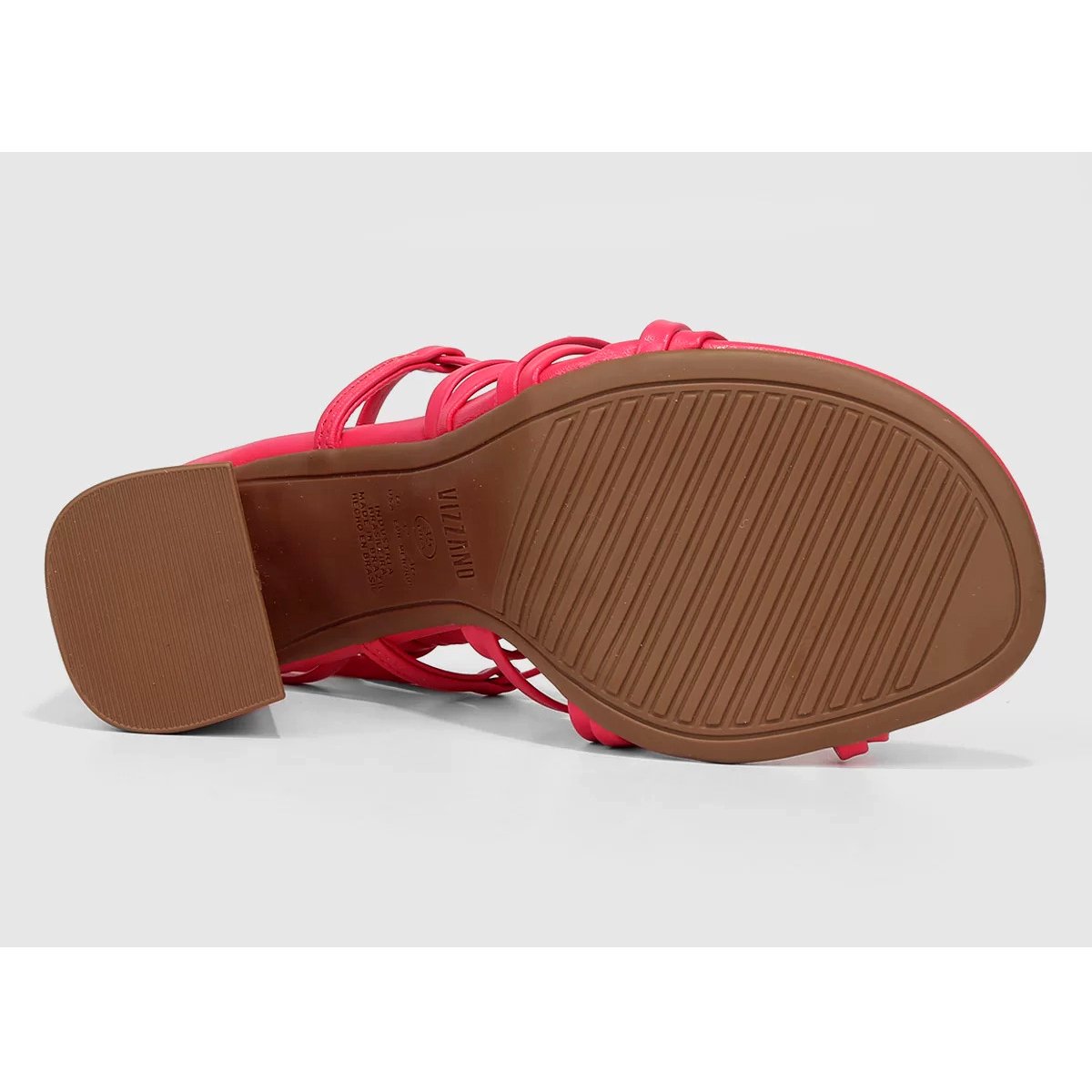 Sandália Vizzano Salto Bloco Alto Amarração Feminina - Rosa Rosa 6