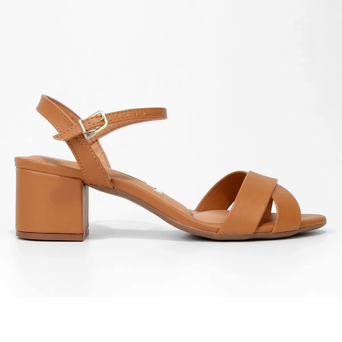 Sandália Vizzano Salto Bloco Médio Feminina - Caramelo Bege 2
