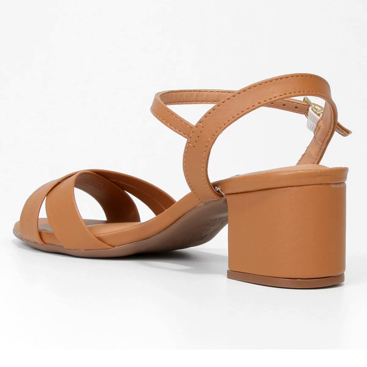 Sandália Vizzano Salto Bloco Médio Feminina - Caramelo Bege 4