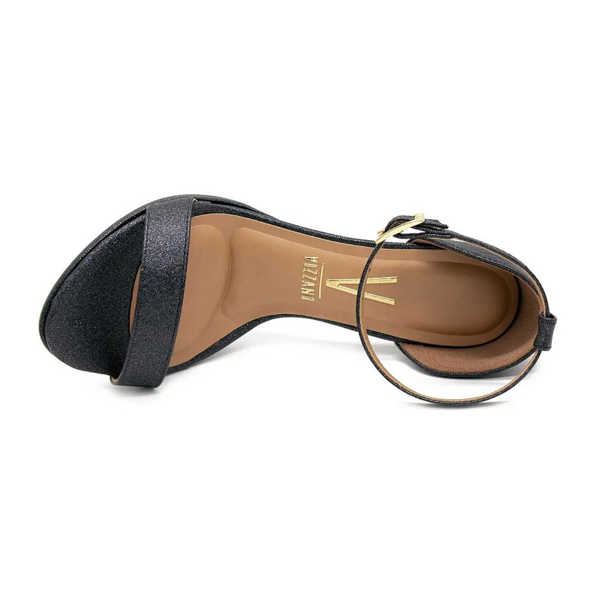 Sandália Vizzano Salto Fino Tira Brilho Feminina - Preto Preto 3