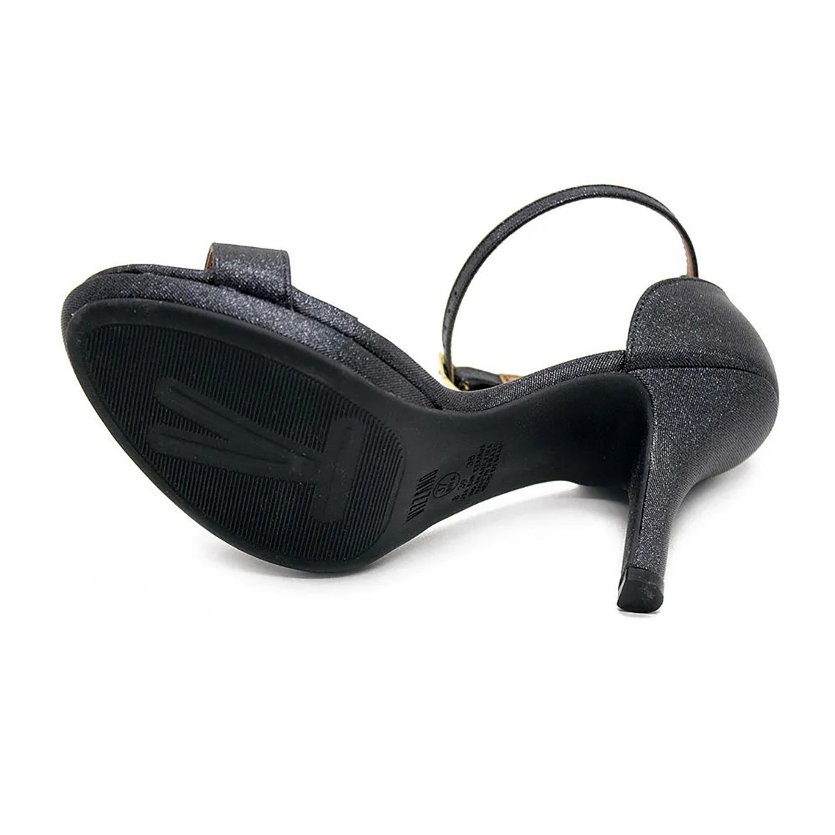 Sandália Vizzano Salto Fino Tira Brilho Feminina - Preto Preto 4