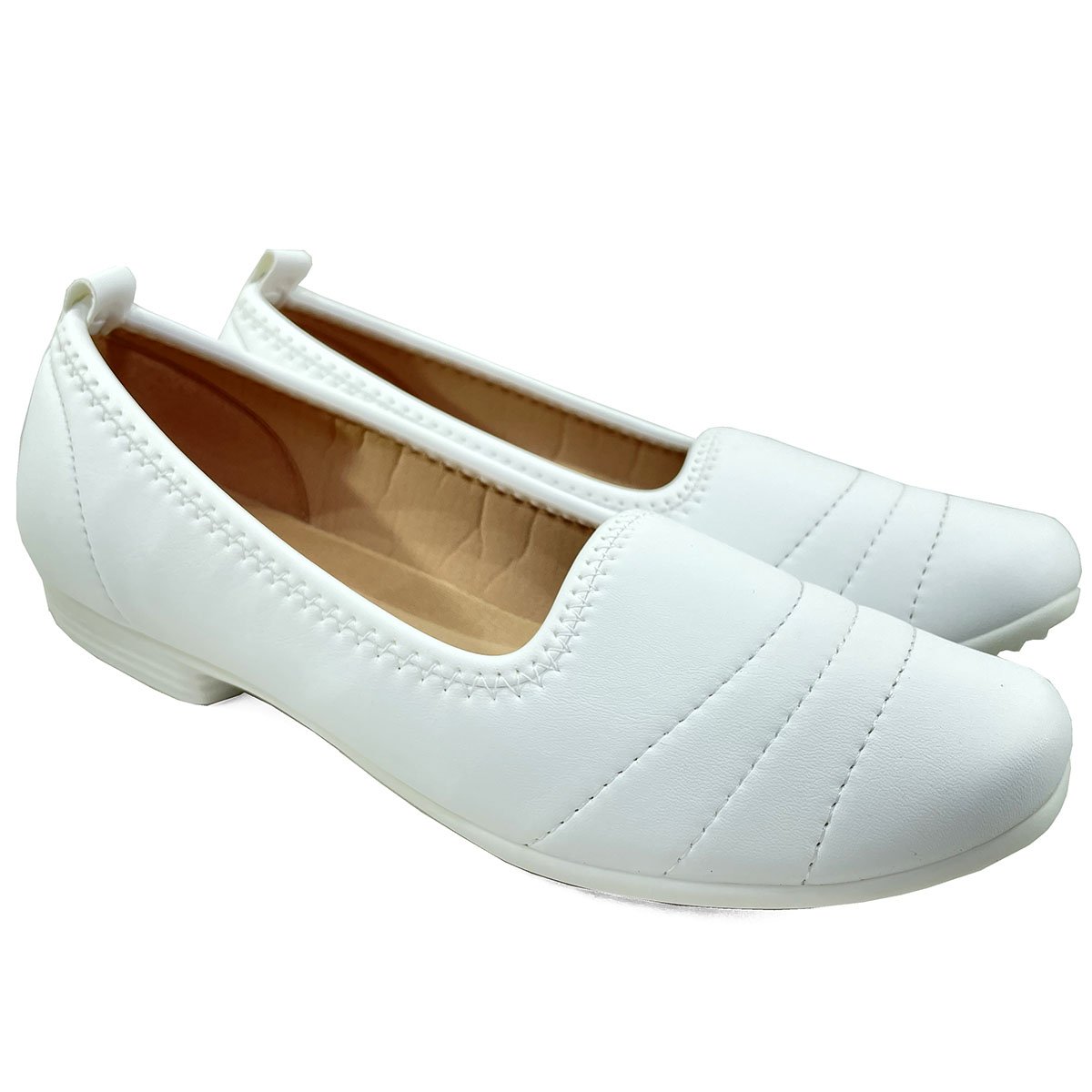 Sapatilha Piccadilly Conforto Feminina - Branco Branco 1