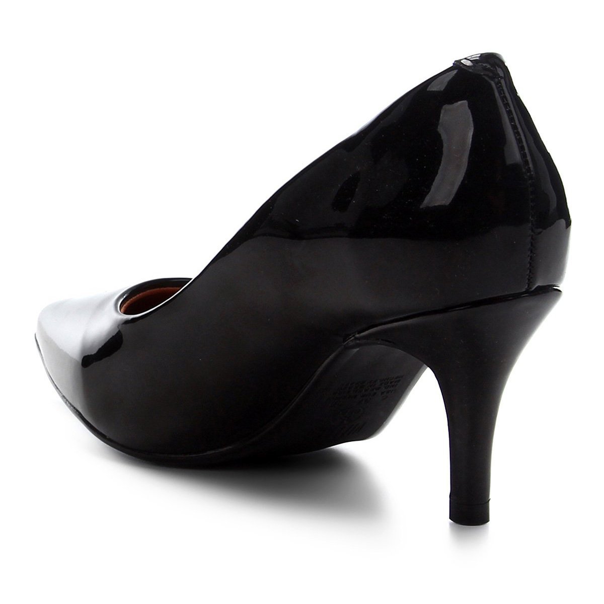 Scarpin Vizzano Bico Fino Salto Médio Verniz Feminino - Preto Preto 3