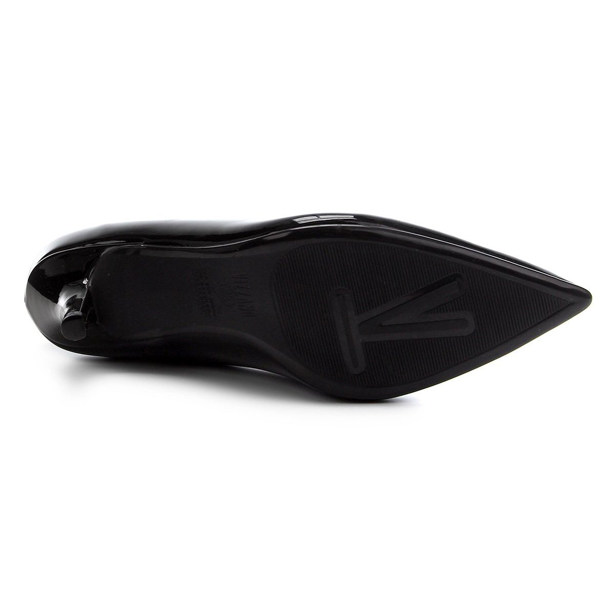 Scarpin Vizzano Bico Fino Salto Médio Verniz Feminino - Preto Preto 4