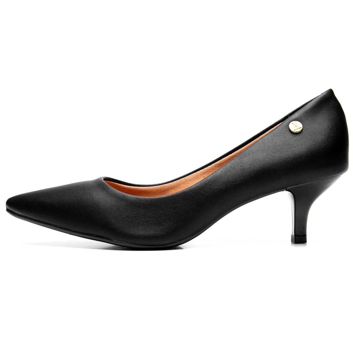Scarpin Vizzano Pelica Conforto Salto Baixo - Preto Preto