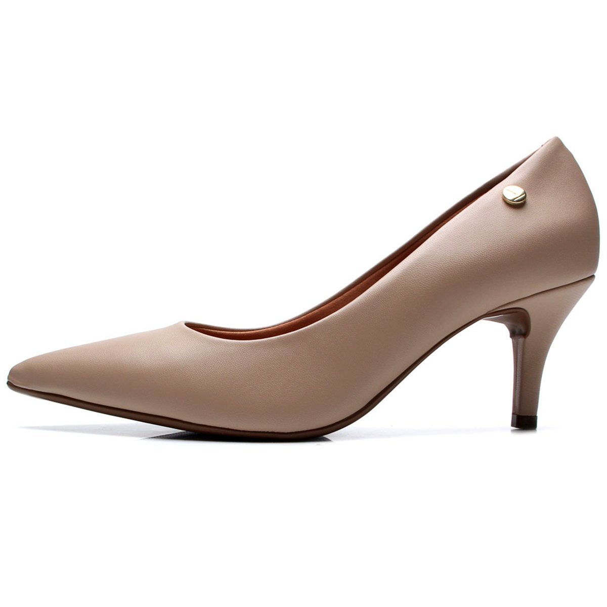 Scarpin Vizzano Salto Médio Bico Fino Feminino - Bege Bege 2