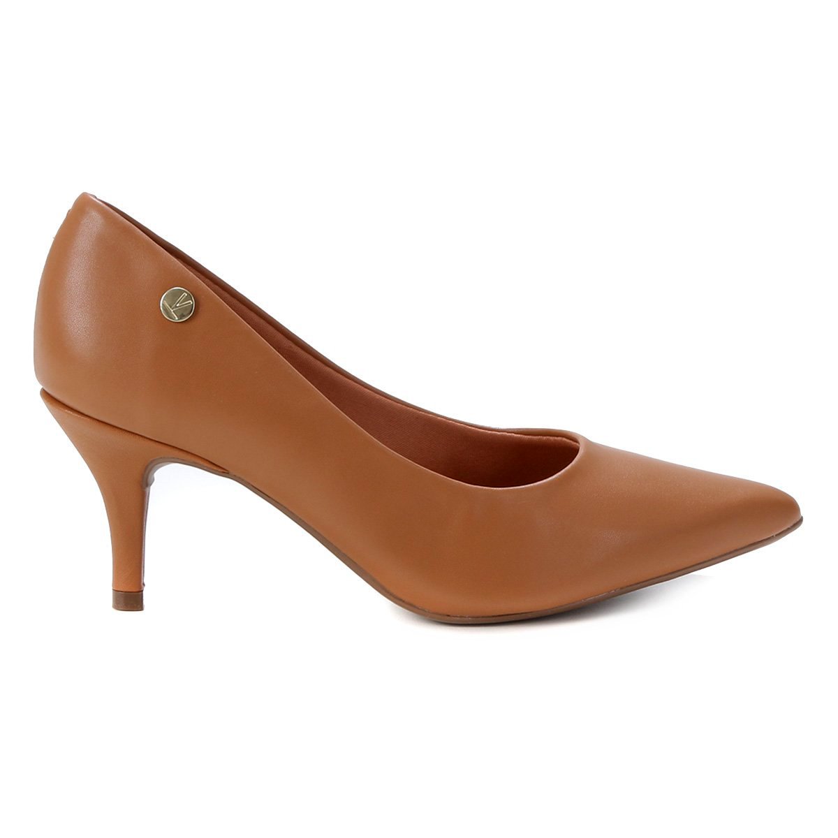 Scarpin Vizzano Salto Médio Bico Fino Feminino - Caramelo Marrom 2