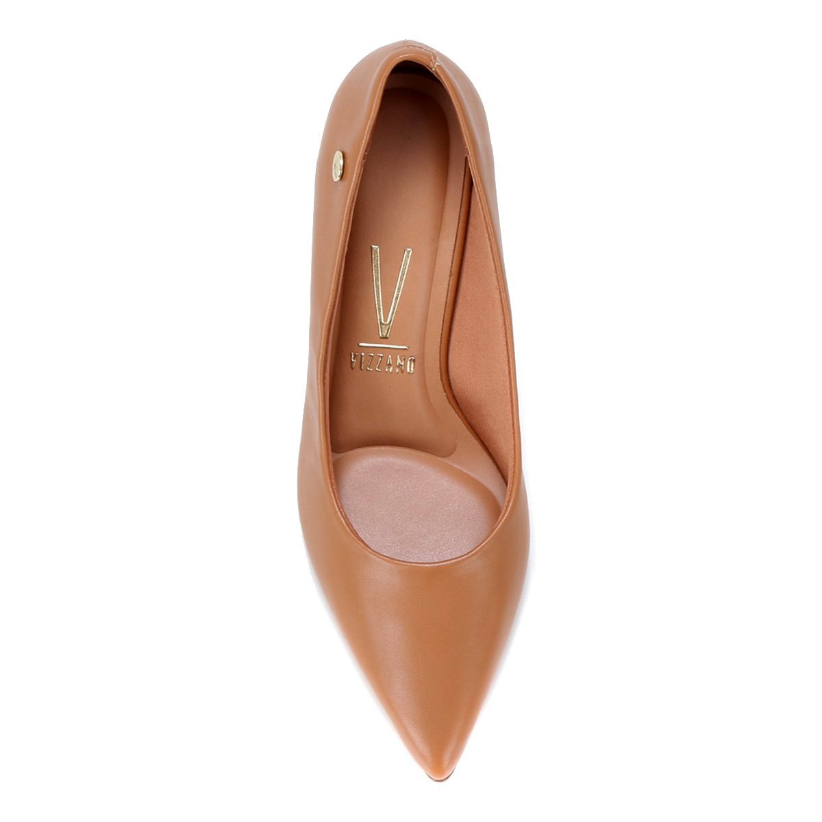 Scarpin Vizzano Salto Médio Bico Fino Feminino - Caramelo Marrom 3
