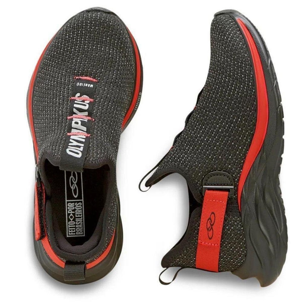 Tênis Infantil Olympikus Maneiro Kids Masculino - Preto e Vermelho Vermelho 4