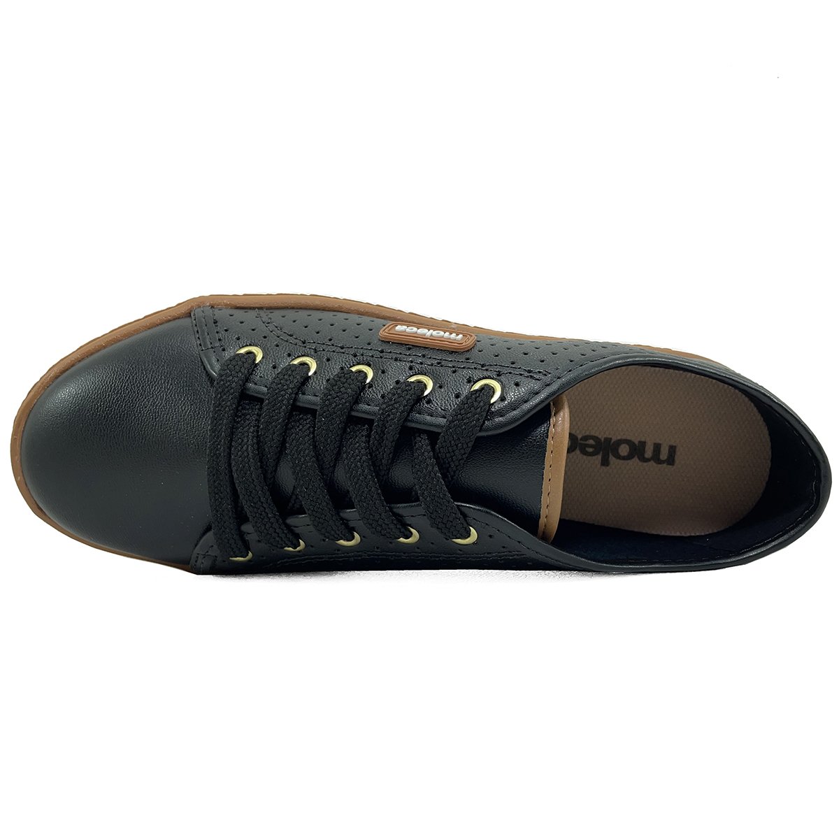 Tênis Moleca Casual Microperfuros Feminino - Preto Preto 3