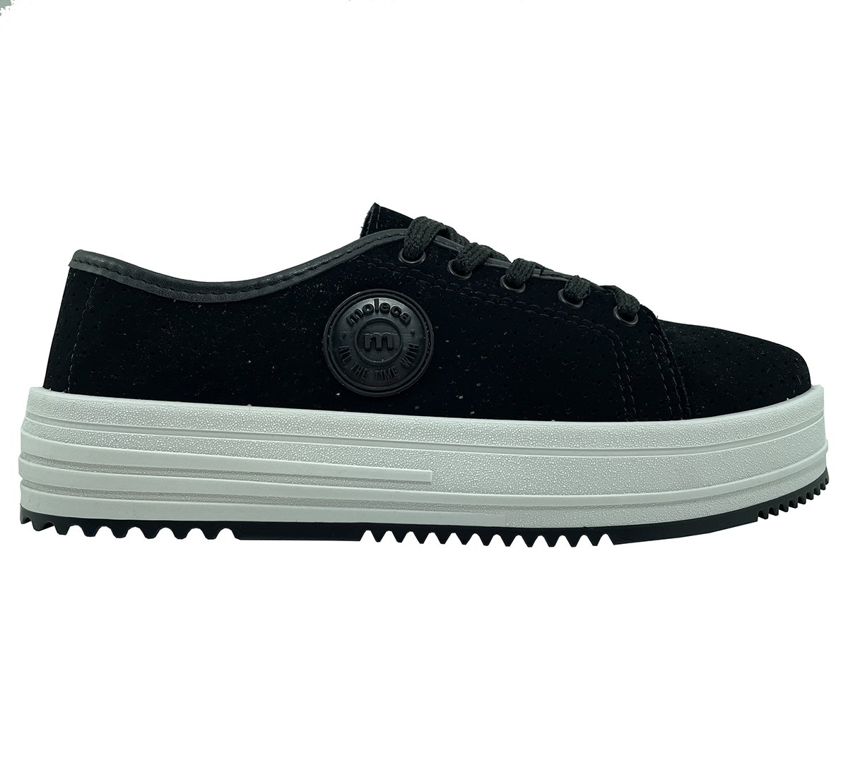 Tênis Moleca Caixa Alta Nobuck Liso Feminino - Preto Preto 2