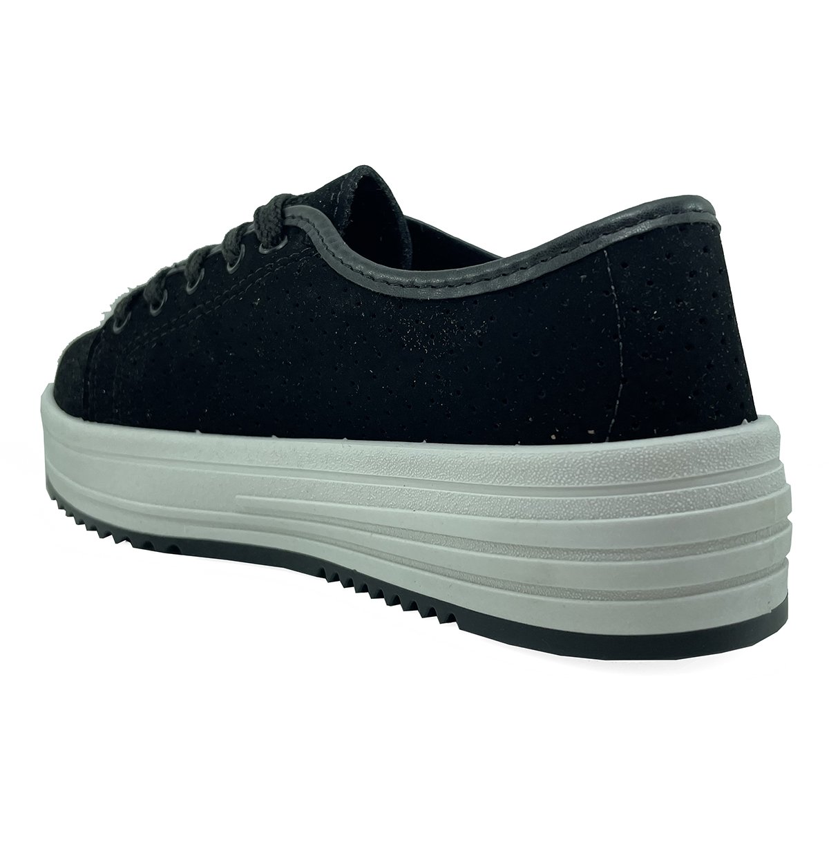 Tênis Moleca Caixa Alta Nobuck Liso Feminino - Preto Preto 4