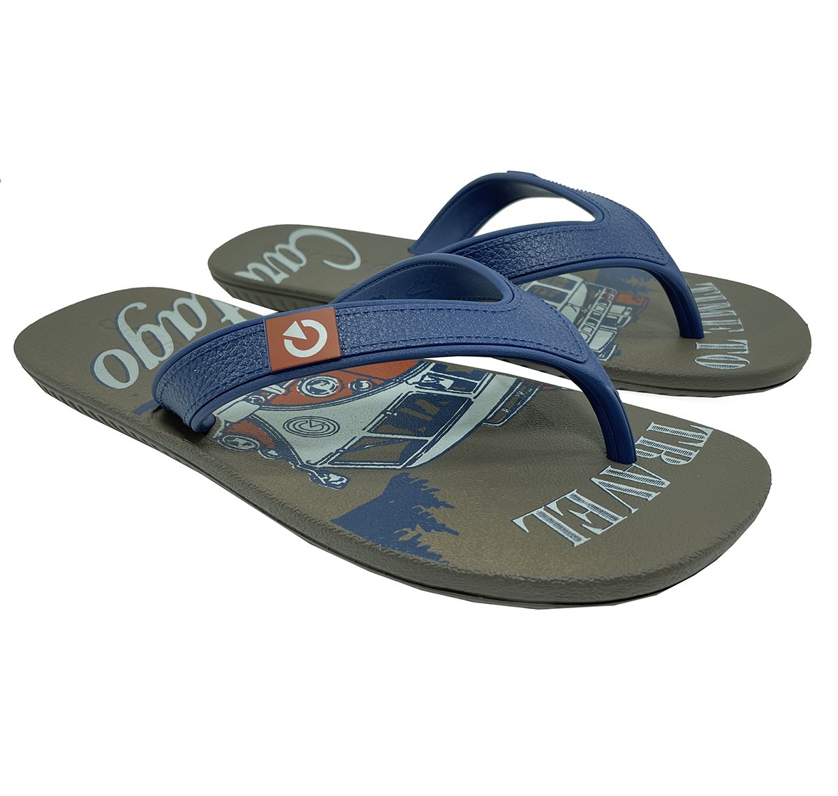 Chinelo Cartago Dakar Kombi Masculino - Marrom e Azul Marrom 1