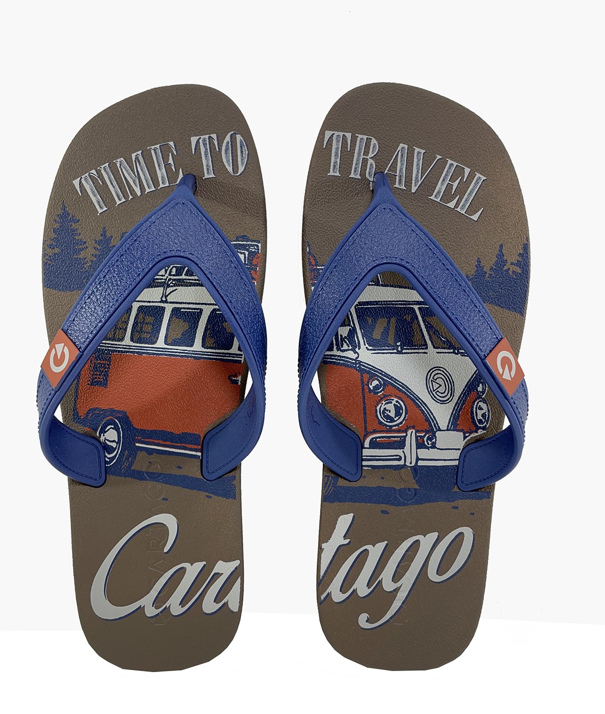 Chinelo Cartago Dakar Kombi Masculino - Marrom e Azul Marrom 3