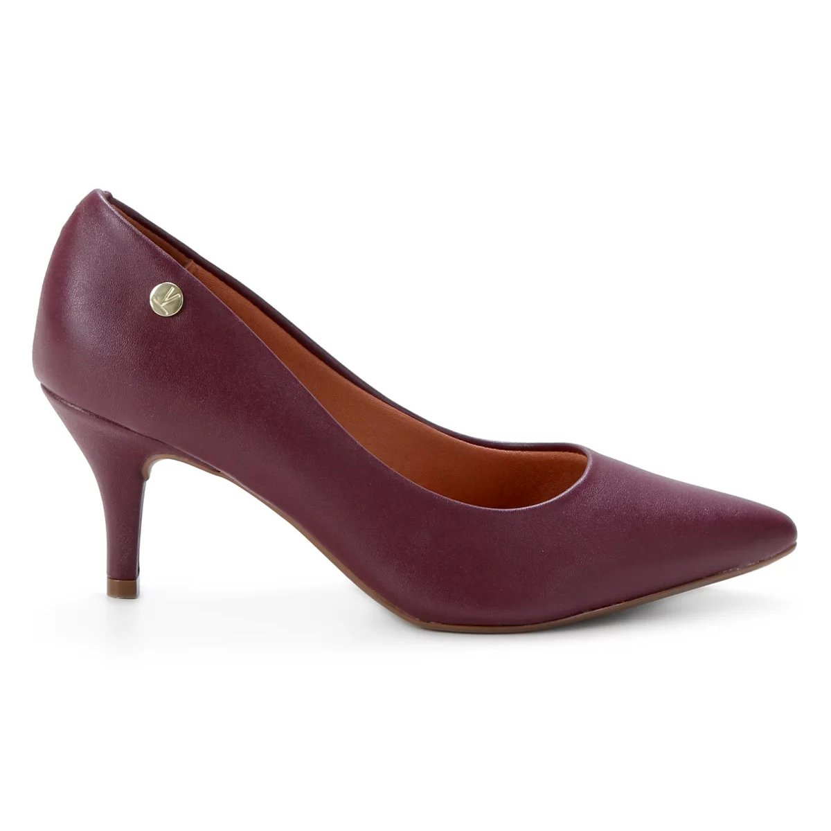 Scarpin Vizzano Salto Médio Bico Fino Feminino - Vinho Vermelho 2