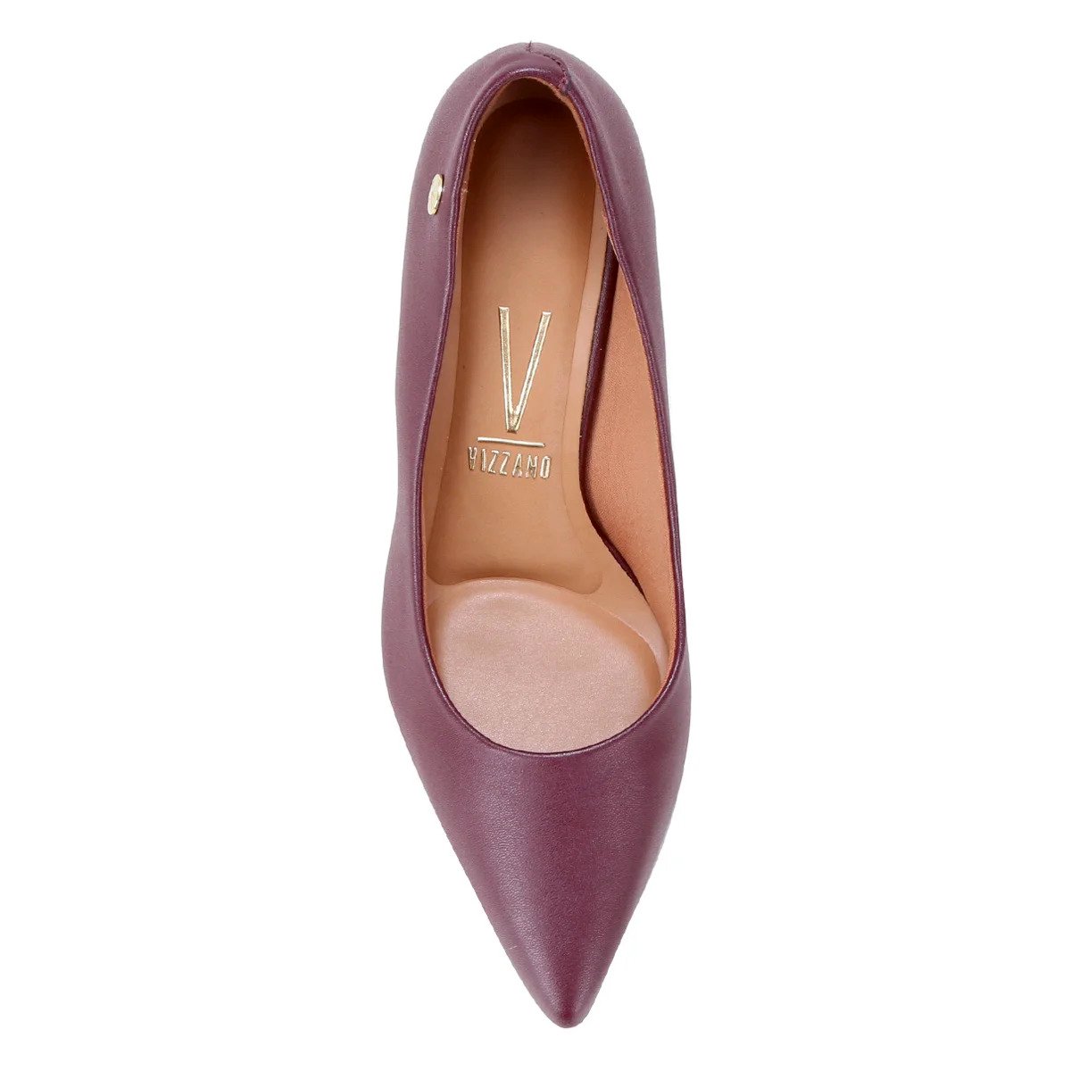 Scarpin Vizzano Salto Médio Bico Fino Feminino - Vinho Vermelho 3