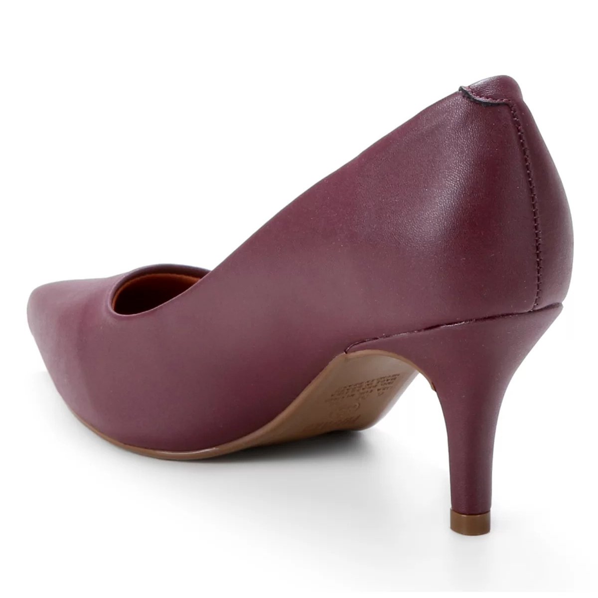 Scarpin Vizzano Salto Médio Bico Fino Feminino - Vinho Vermelho 4