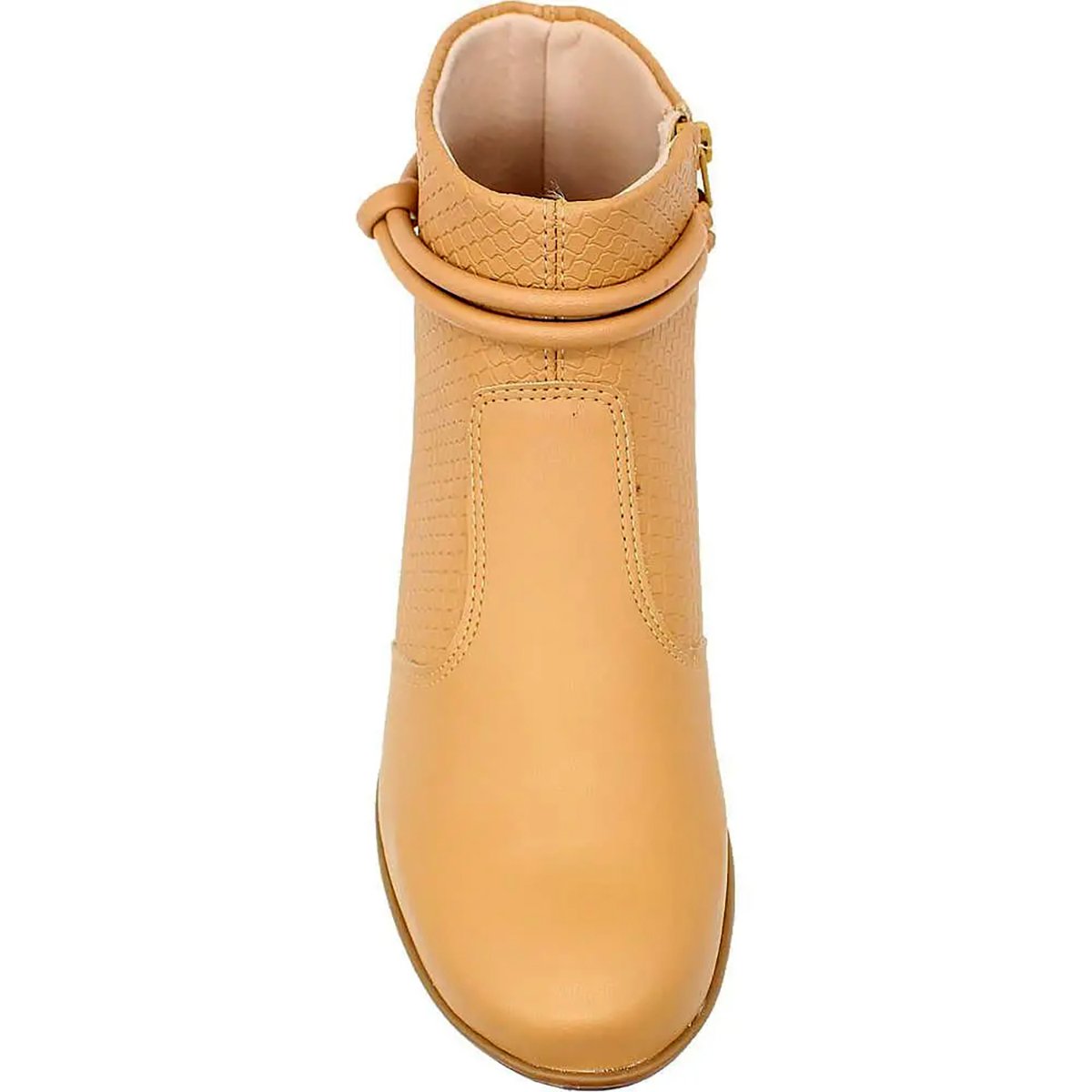 Bota Moleca Nó Cano Baixo Piton Feminina Caramelo Marrom