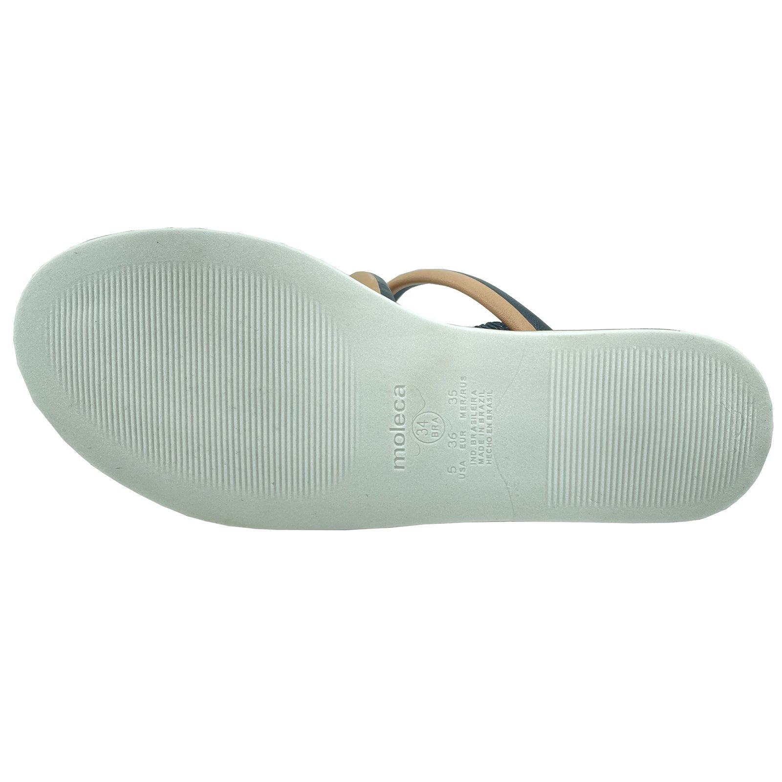 Rasteira Moleca Papete Multi Tiras Bicolor - Preto e Nude Bege 5