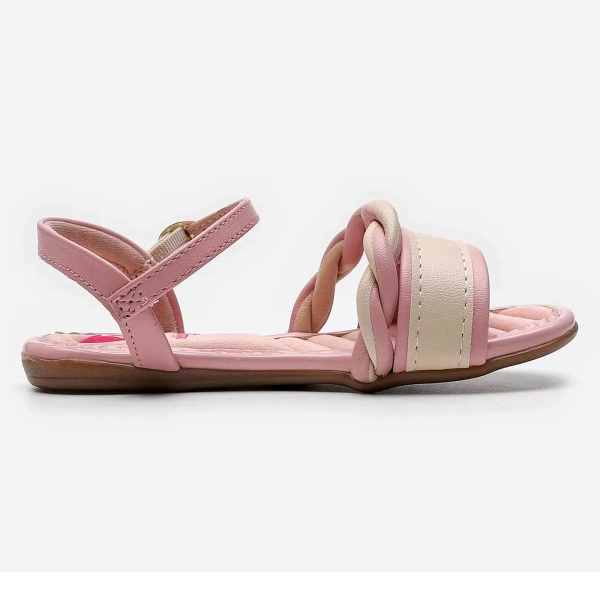 Sandália Infantil Molekinha Logo Trança Menina - Rosa Rosa 2